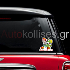 Αυτοκόλλητα αυτοκινήτων BABY ON BOARD MARIO